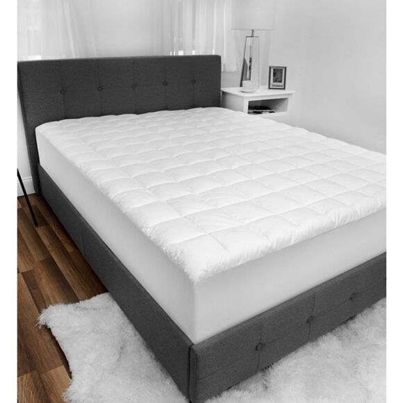 SensorPEDIC Luxury Top Loft Gel Fiber Mattress Pad, Full, White - Picture 2 of 9